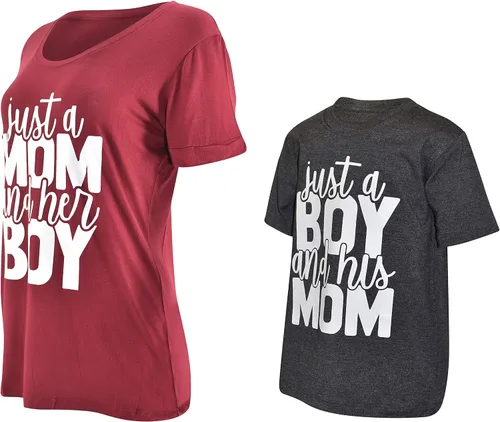 Miniatura 2 de Unique Baby Mommy and Me Mom and her Boy Camisa, Granate
