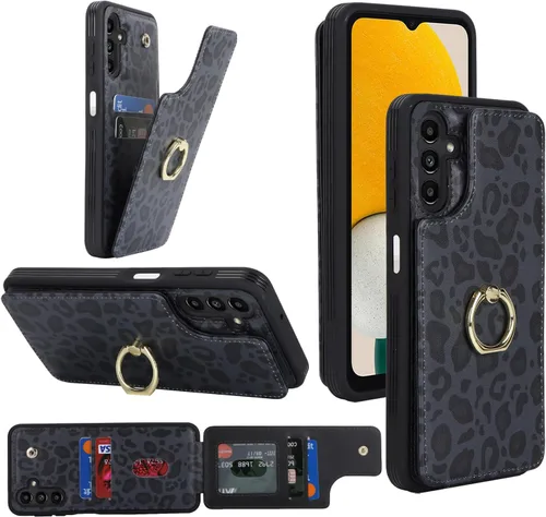 Miniatura 24 de Lipvina Funda para Samsung Galaxy A03s con tarjetero, Galaxy A03s Funda tipo cartera para mujer, tarjetero de crédito, soporte de anillo, fundas