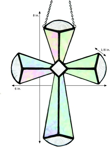 Miniatura 3 de J Devlin Sun Catcher - Adorno de vitral para bautismo, confirmación, primera comunión - 180