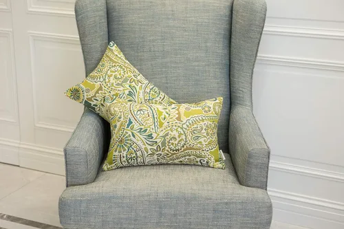 Miniatura 6 de Mika Home - Juego de 2 fundas de almohada oblongas rectangulares para sofá, sofá cama, silla, diseño de rayas paisley, 12 x 20 pulgadas, verde