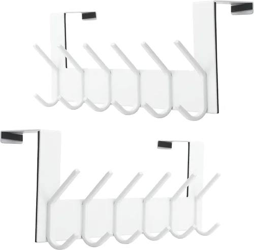 Miniatura 7 de SKOLOO Gancho para Puerta – para puertas de hasta 1-3/4 pulgadas de grosor, Negro, No Requiere Montaje, Acero Inoxidable, Perchero de Puerta
