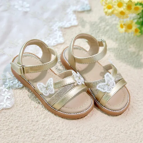 Miniatura 4 de Otter MOMO - Sandalias de verano para niñas con puntera abierta, sandalias planas de princesa con suela cómoda