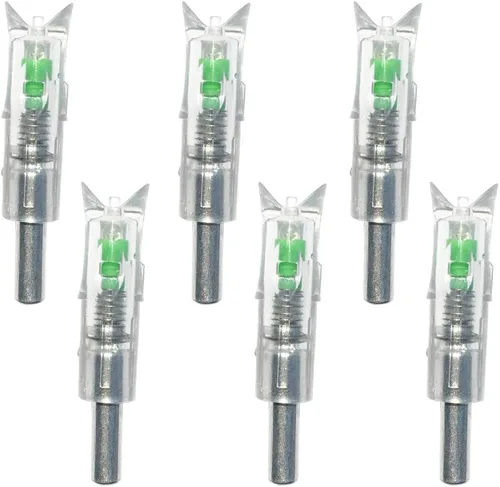 Miniatura 6 de Reikawa 6 piezas de culatines iluminados para ballesta con 0.300''/7.62mm de diámetro interior, culatines de tiro con arco iluminados estilo media