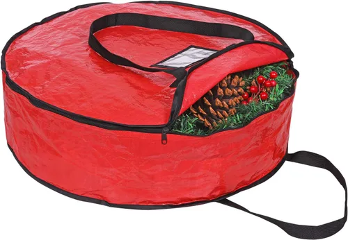 Miniatura 10 de Bolsa de almacenamiento para corona de ProPik 76 cm - Envase para guirnaldas navideñas, material resistente a desgarros - Almacenamiento fácil