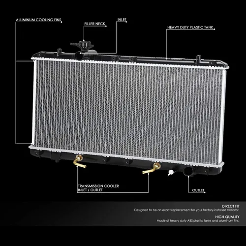 Miniatura 2 de DNA Motoring OEM-RA-2451 Radiador de núcleo de aluminio atornillado de 1 fila estilo OE compatible con 02-07 Suzuki Aerio 2.0 2.3, 28-1/4 pulgadas
