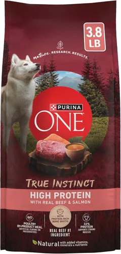 Miniatura 16 de Purina ONE Alimento seco natural para perros con alto contenido de proteínas, True Instinct con carne de res real y salmón con caldo de huesos