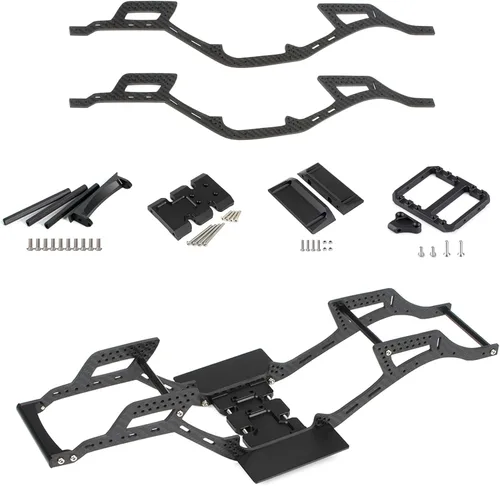 Miniatura 12 de AMK Rieles de marco de chasis SCX10 de fibra de carbono gruesa de 0.138 in DIY 12.323 in Wheelbass 1/10 RC Crawler Body LCG Builder Kit Axial SCX10
