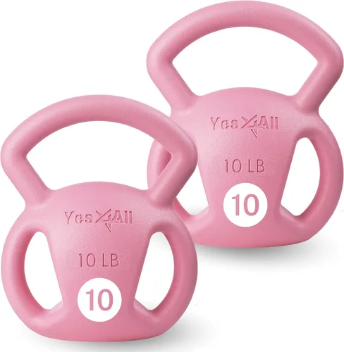 Miniatura 10 de Yes4All Kettlebell, Strength Training Kettlebells for Women, Wide Multi-grip Textured Handle for Home Gym Exercises & Full Body Workout, Single 5–25