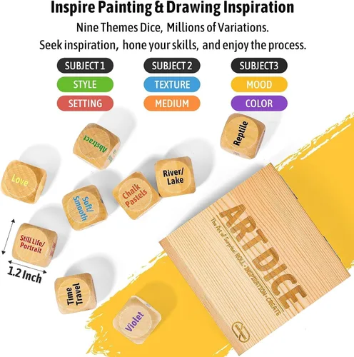 Miniatura 2 de Garybank Inspiration - Dados artísticos para artistas, con tarjetas de principios de dibujo, rueda de color y conocimiento de pintura, suministros