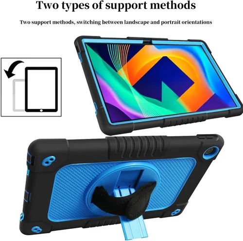 Miniatura 7 de Funda para niños para Lenovo Tab M10 Plus 3ª generación de 10.6 pulgadas, correa de mano con soporte giratorio para niños, a prueba de golpes