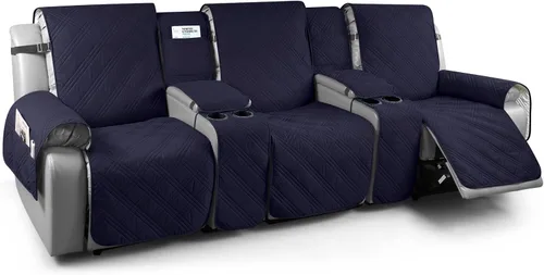 Miniatura 13 de TAOCOCO Fundas de sofá reclinable 100% impermeables con consola, fundas de sofá para sofá reclinable de 3 asientos con diseño de correas, funda