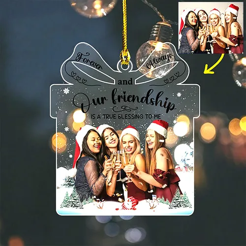 Miniatura 8 de Adorno de Árbol de Navidad Personalizado, Adorno de Forma Plana con Foto Personalizada, Adornos Acrílicos Planos 2D, Adornos Acrílicos con Foto
