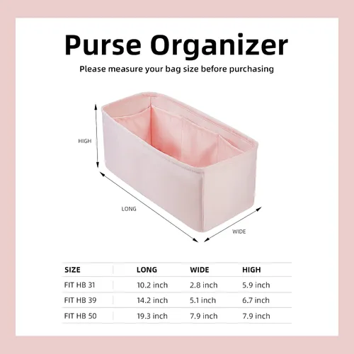 Miniatura 6 de DGAZ Organizador de bolso de seda para bolsas de Hermes Herbag 313950, organizador de bolsos y bolsas de lujo, inserto de bolsa Simplicity
