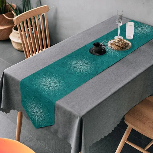 Miniatura 14 de MNSRUU Camino de mesa, copos de nieve y estrellas, invierno, Navidad, comedor, mesa auxiliar, camino de mesa auxiliar para boda, granja, hogar