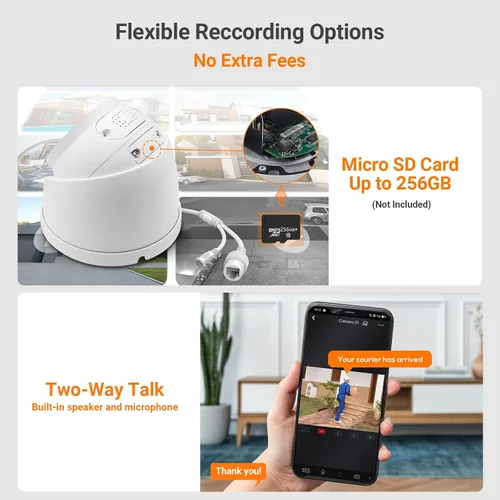 Miniatura 6 de VIKYLIN 4K 8MP POE IP AI Wizsense Cámara, DMSS/SmartPss Lite, disuasión activa con audio bidireccional, visión nocturna inteligente de doble luz