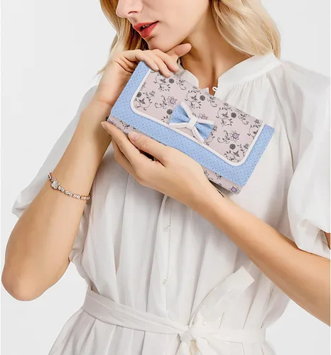 Miniatura 2 de UTO Wallet for Women Large Capacity Bowknot Flower Card Holder Phone Case Zipper Pocket Gilrs Purse Clutch