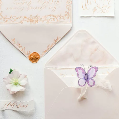 Miniatura 2 de BESPORTBLE 50 mariposas de alambre de malla transparente púrpura con purpurina para decoración de bodas, suministros de manualidades, centros