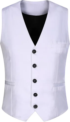 Miniatura 4 de AOYOG - Chaleco formal de negocios de hombres para traje o esmoquin