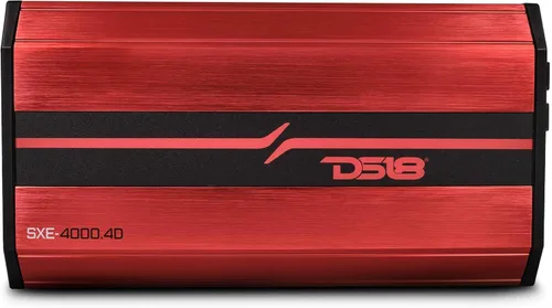 DS18 SXE-4000.4D/RD Amplificador de coche estéreo de rango completo clase D 4 canales 275x4 RMS @4 OHM 4000 vatios - Amplificador potente y compacto