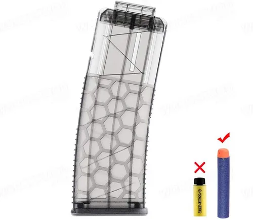 Miniatura 5 de WORKER 15-Darts Honeycomb Magazine Clip Reemplazo para Nerf Toy Color Negro Transparente