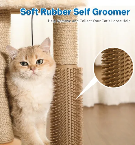 Miniatura 7 de Made4Pets - Poste rascador para gatos, autocuidado para gatos de interior, perca suave para descansar, rascador de sisal natural de 17.5 pulgadas