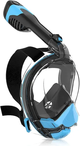 Miniatura 11 de Yosmer Electric Full Face Snorkel Mask for Adults, Fan-Assisted Snorkeling Mask with Dry Top System, 180° Panoramic View, Anti-Fog Design, Foldable