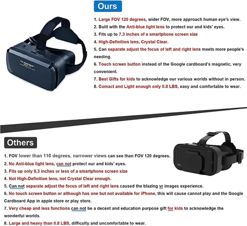 Miniatura 8 de Auriculares de realidad virtual para teléfono celular, auriculares de realidad virtual, gafas 3D, gafas de realidad virtual, gafas de realidad