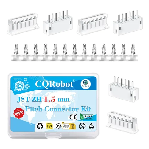 Miniatura 18 de CQRobot JST EL 4.5 mm de paso 2 pines conector electrónico IC macho, enchufes hembra carcasa y kit de terminales de crimpado en T macho/hembra. 50