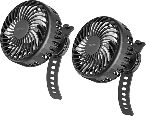 Miniatura 9 de A2C Ventilador de gimnasio recargable para bicicleta Peloton y bicicleta estática - Ventilador portátil de 4000 mAh con correa ajustable, 3