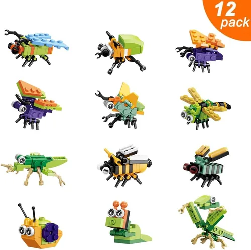 Miniatura 2 de 12 piezas de huevos de Pascua prellenados de insectos 12 en 1 mini juguetes para niños, recuerdos de fiesta de Pascua, rellenos de cesta de Pascua