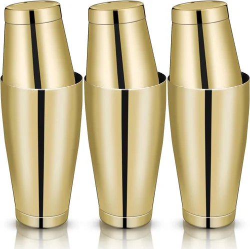 Sabary Juego de 6 cocteleras profesionales Boston de acero inoxidable, mezclador de bebidas Martini, herramienta básica, batido ponderado, juego de
