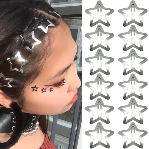 Miniatura 6 de GKETN 10 pinzas para el cabello de estrella de 1.22 pulgadas, pasadores antideslizantes para el cabello, accesorios para el cabello de estrellas