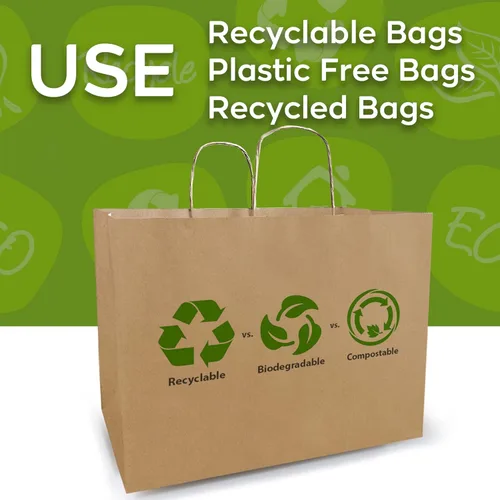 Miniatura 6 de Qutuus Bolsas de compras grandes de papel kraft con asas a granel, 300 bolsas de papel marrón de 16 x 6 x 12 pulgadas, bolsas de papel kraft