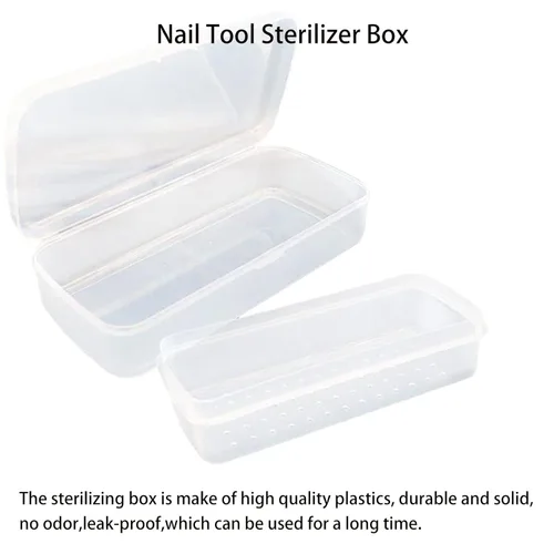 Miniatura 3 de LXIANGN Caja esterilizadora de herramientas de uñas, bandeja de esterilización de plástico para pinzas, herramientas de uñas, peluquería