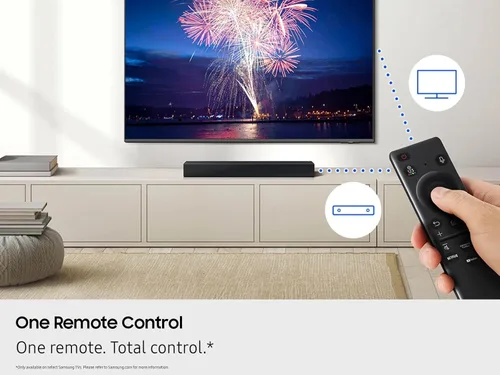 Miniatura 6 de Samsung Barra de sonido HW-B400F Serie B, 2.0 canales con woofer incorporado, mejora de voz y modo nocturno, expansión de sonido envolvente