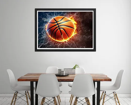 Miniatura 4 de Diymood DIY Kits de pintura de diamantes 5D para adultos Baloncesto - Kits de arte de diamantes para adultos Llama Taladro completo redondo