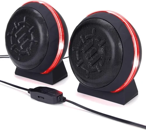 Miniatura 10 de ENHANCE Altavoces USB SL2 para el aula, sistema de sonido estéreo 2.0, entrada de 0.138 in, control de volumen en línea, compactos para escritorios