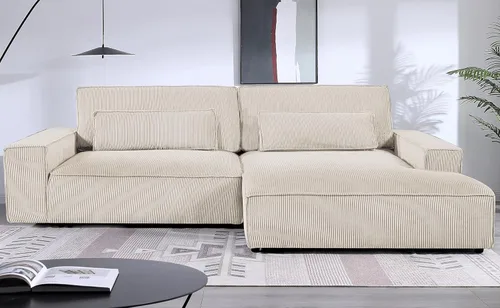 Miniatura 14 de Container Furniture Direct Luxe - Sofá modular de dos piezas de gran tamaño para sala de estar, sofá en forma de L con diván, tapizado con tela
