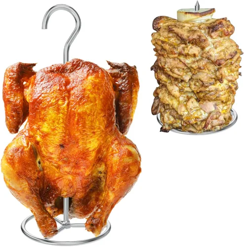 Miniatura 8 de Kit de accesorios para freidora de pavo perforado, pollo, aves de corral, con mango de alambre, gancho elevador, base vertical para asador