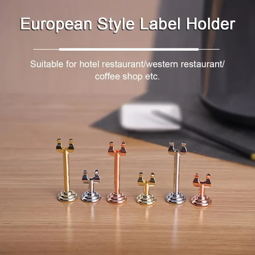 Miniatura 6 de Portatarjetas de mesa de tamaño pequeño, de acero inoxidable para fotos, letreros de comida, bodas, restaurantes, cumpleaños, centros de mesa