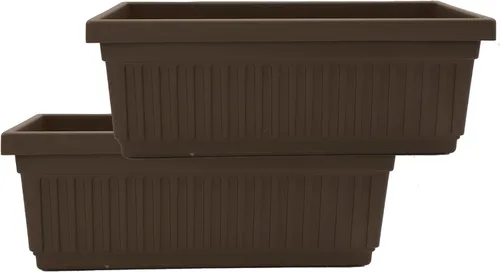 Miniatura 20 de The HC Companies Macetero veneciano de 18 pulgadas con tapón de drenaje, macetas de plástico ligero resistente a los rayos UV para interiores y Negro