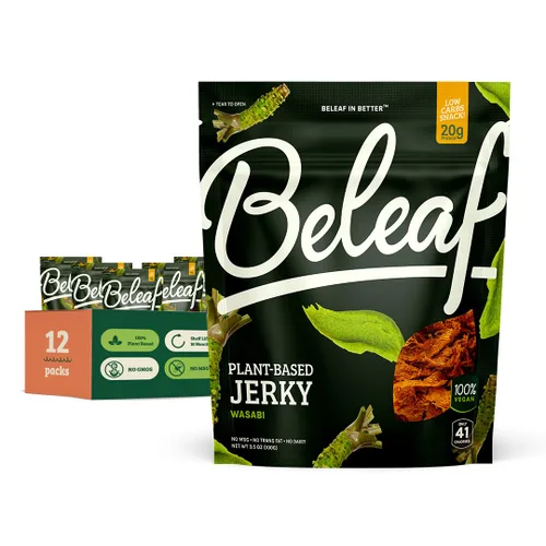 Miniatura 15 de Beleaf Jerky a base de plantas de jalapeño: aperitivo alto en proteínas, cecina vegana saludable y sabrosa para energía sobre la marcha, sabrosa