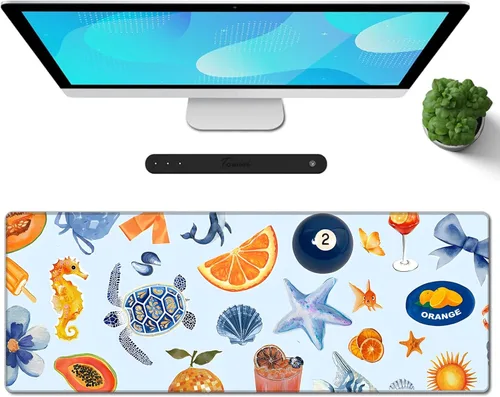 Miniatura 27 de Galdas Alfombrilla de mouse para juegos XXL XL, grande, larga, extendida, grande, de goma antideslizante, con bordes cosidos, para laptop, oficina