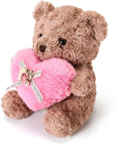 Miniatura 2 de Lindo oso de peluche con corazón rosa para niños, suave oso de peluche para el día de San Valentín, para novias, niños o mamá