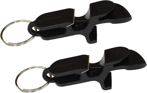 Llavero abridor de botellas de cerveza con escopeta de cerveza, paquete de 2, color negro, herramienta de disparo de cerveza, ideal para fiestas,