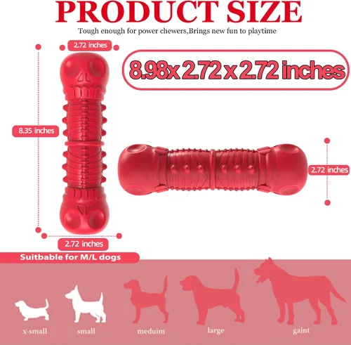 Miniatura 6 de ZIKATON Juguetes chirriantes para perros masticadores agresivos, juguetes duraderos para perros de raza grande y media, juguetes para perros