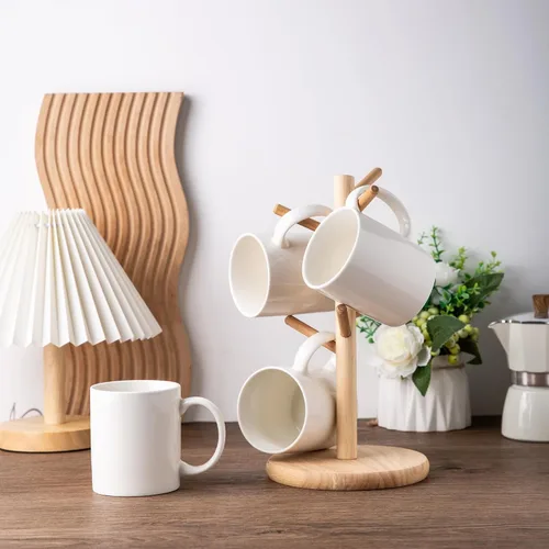 Miniatura 9 de GBhome Juego de 6 tazas de café de 12 onzas, tazas de café de cerámica con flores adhesivas para hombre, mujer, mamá, papá, juego de tazas de café