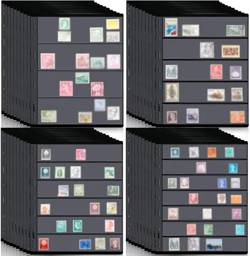 40 hojas de 80 páginas para sellos de coleccionista, páginas de álbum de coleccionista, 9 agujeros, sellos estándar, fundas para coleccionar