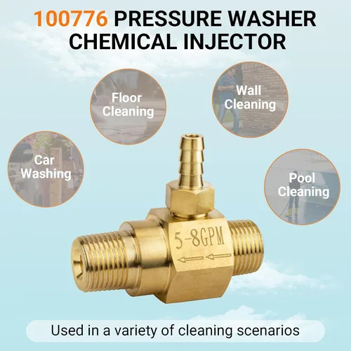 Miniatura 7 de Inyector químico 100776 para lavadora a presión de 5-8 GPM para bomba general, inyector aguas abajo e inyector de jabón, orificio de 0.091 in, 4500