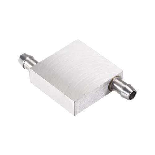 DMiotech 1 paquete de 1.575 x 1.575 x 0.472 in de aluminio bloque de agua de refrigeración por computadora radiador pulido con 2 boquillas laterales